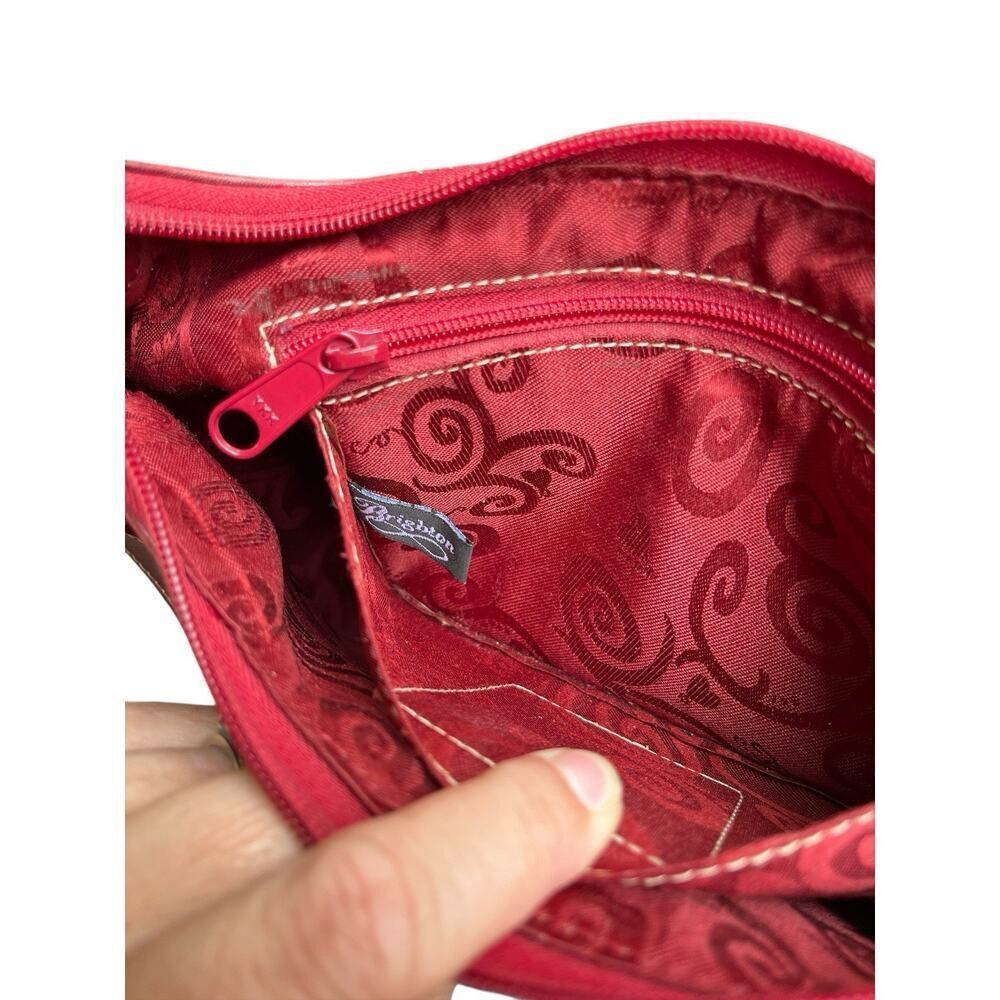Brighton Hilda Moon Purse Bag Red Leather, Small Shoulder, Embossed READ - Picture 10 of 10